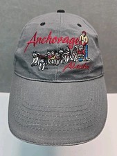 Cappello squadra cane slitta musher ricamato Anchorage Alaska cinturino posteriore berretto grigio