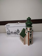 Originale 1988 Ursula Leyk verde chiesa barocca Lichthaus vintage Germania