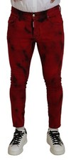 Jeans DSQUARED2 rosso cotone
