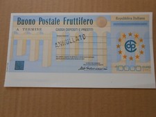 buono postale fruttifeo 10.000 € CON OLOGRAMMA - ANNULLATO LINEARE  - VEDI