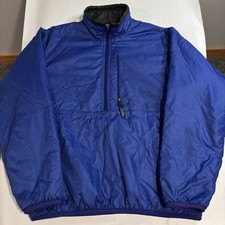 Giacca Pullover Vintage Patagonia Puffball 1/2 Zip Uomo Blu Medio Nylon USA