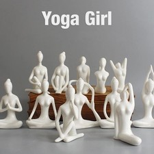 12x statuette ceramica yoga figura ornamento statua scultura giardino zen casa