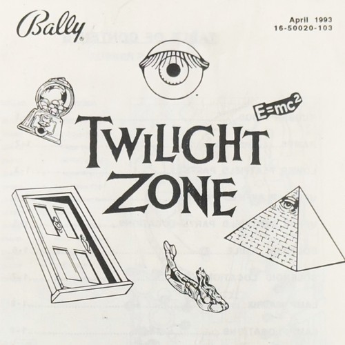 Bally twilight zone - zone, flipper