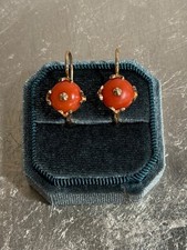 Antique coral dormeuse 14k