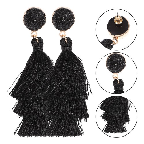 Orecchini lunghi con nappe - ,