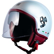CASCO MOTO MOTOCUBO JET FLY EVO VISIERA INTERNA SPECCHIO BIANCO PERLA TG XL