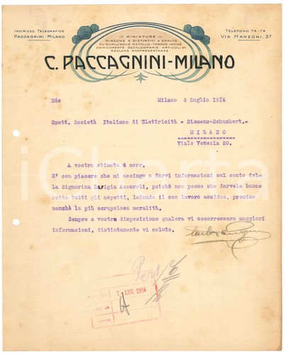 1914 milano via manzoni - manzoni,