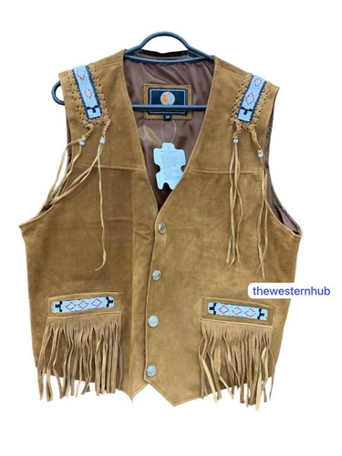 Gilet uomo western - , marrone