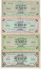 LIRE  50,100,500,1000  AM LIRE