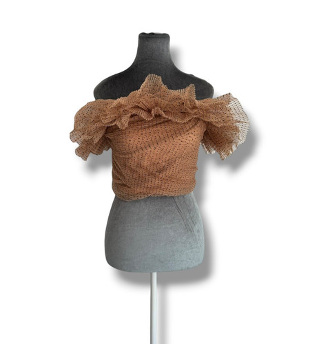 Top zara nude mesh - top, nero
