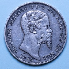 VITTORIO EMANUELE II LIRA 1860