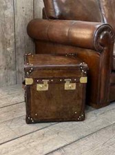 Tavolino da caffè baule portaoggetti in legno pelle perfetto regalo natale decorazione casa