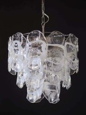 Vintage Italian Murano chandelier lamp in Vistosi style 23 glasses
