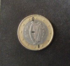 moneta da 1 euro IRLANDA 2002  rara con errori di conio