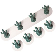 2 Set Ganci a Forma di Cactus Autoadesivi Portaoggetti Appendiabiti da Parete Senza Punzoni
