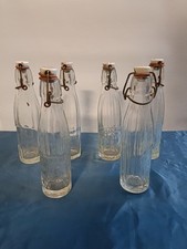 LOTTO 6 BOTTIGLIE VINTAGE VETRO GASSOSA TAPPO CERAMICA
