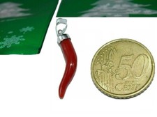 Ciondolo in Corallo Rosso VERO in Oro 18k Corno Italiano Cornicello per Donna e Uomo