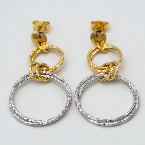 Orecchini oro giallo bianco - e,