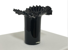 Vaso in vetro di Murano | vintage anni 70 | vaso ondulato colore nero