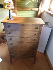 Elegante settimino stile 700 intarsiato color noce 105 x 56 x 28