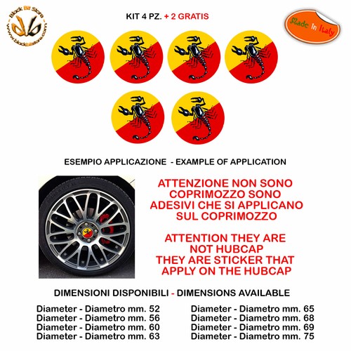 Adesivi coprimozzo abarth