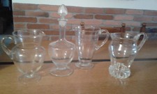 Tre caraffe + una bottiglia in vetro soffiato 