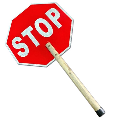 Segnale stop con maniglia - con,