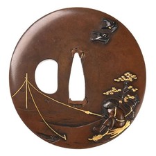 Guardia spada firmata Iwamoto Hirotoshi Tsuba Naruko Zu Edo NBTHK Tokubetsu Hozon