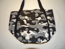 Borsa Nera con Teschi in Tela