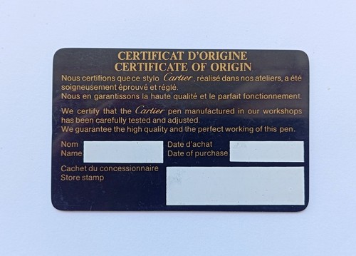 Cartier warranty garanzia - cartier,