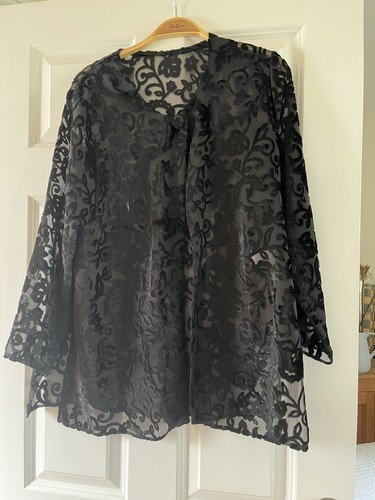 Giacca nera effetto pizzo