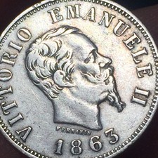 MONETA REGNO V.E.II 20 CENTESIMI VALORE 1863 MILANO,AG 2,50 GR, ARGENTO