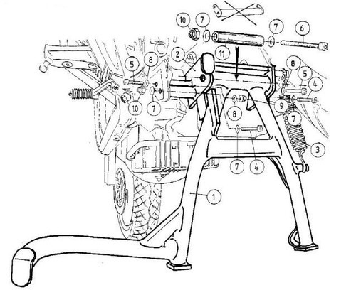 Cavalletto centrale moto guzzi - cavalletto,