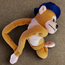 PELUCHE SCIMMIA PUPAZZO PUPAZZETTO SCIMMIETTA GIOCATTOLO GRANDE CON CAPPELLO BLU