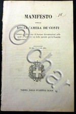 Documento - Manifesto Regia Camera Conti Bollo Speciale Gazzetta Piemontese 1832