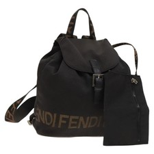 FENDI Zaino Nylon Nero Argento Autore 126725