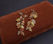 Orecchini Vintage Pietre Semi Preziose Oro 