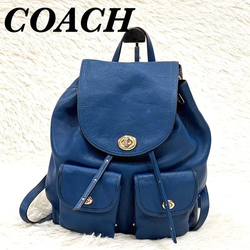 Zaino coach blu chiusura - coach,