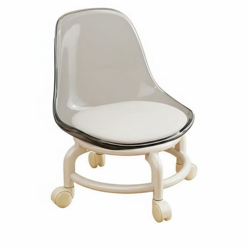 Sgabello trasparente con ruote - sgabello,