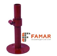 BASETTA REGOLABILE A VITE PER PONTEGGIO 48mm BASE LUNGH. 50 CM PIEDE SUPPORTO