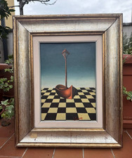 Pittore GIUSEPPE TURCONI (1950) - Olio - Metafisico "Poesia, Magia, Suggestione"