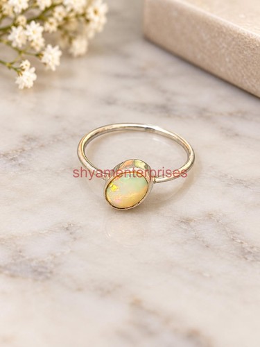 Anello opale etiope naturale