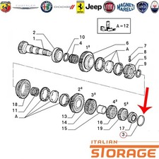 FIAT COUPE GRANDE PUNTO ABARTH KIT 5 ANELLO METALLICO SP 1,20 ORIGINALE 46437577