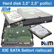 Hard disk 3,5" 2,5" IDE EIDE PATA SATA settori riallocati chkdsk scandisk OK HDD