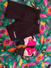 Parastinchi Nike Total 90 Jm + Scaldamuscoli Tg 12 Hummel Neri