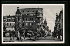 Cartolina Landau / Palatinato, Marktstraße con farmacia dell'aquila e azione di Eduard Kern 