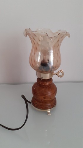 Coppia lampade abatjour legno - lampade,