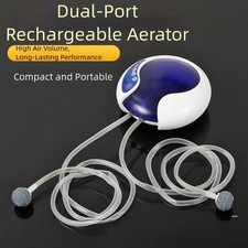 Pompa ossigeno acquario ricaricabile USB con doppie prese per funzionamento sile