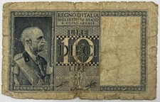 Old Vintage Italy 10 Lire