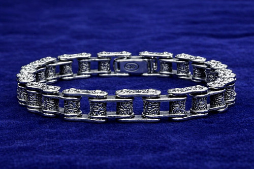 Bracciale catena moto - moto, argento